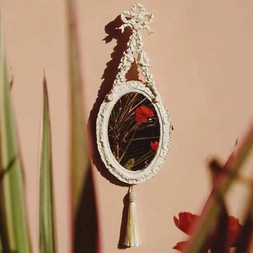 Retro Makeup Mirror Girls Bedroom Background Wall Hanging Tassel Light Luxury Household Decorative Pendant зеркало косметическое