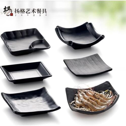 SIA-HUAT Sushi Dish Black Matt Square Dish Japanese Style Special Plate 2021 Flash Sale Sauce Boat Dinner Plates Dinner Serving