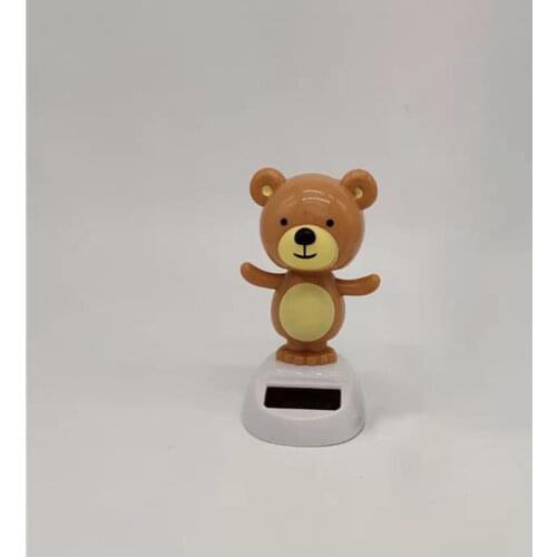 1Pcs Simplicity Series Cartoon Cute Solar Energy Swing Little Bear Toys Funny Creative Balcony Crafts Automobile Decoration