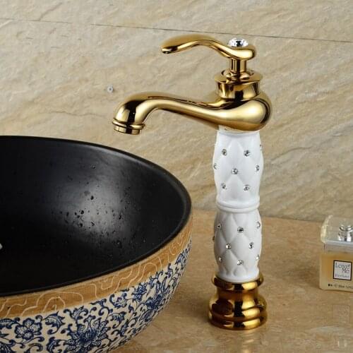 Basin Faucets Washbasin Faucet Luxury Tall Bathroom Basin Taps Single Handle Vanity Single Hole Mixer Water Taps