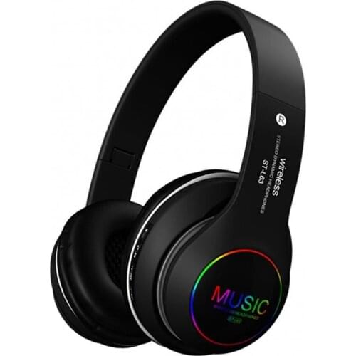 ST-L63 Glowing Wireless Bluetooth Headset With Microphone Foldable Bass Stereo Noise Reduction Headphones