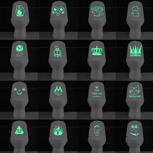 29 Style Luminous Toilet Sticker Vinyl Home Decoration Bathroom Toilet Glass Wall Luminous Sticker Self-adhesive Art Wallpaper