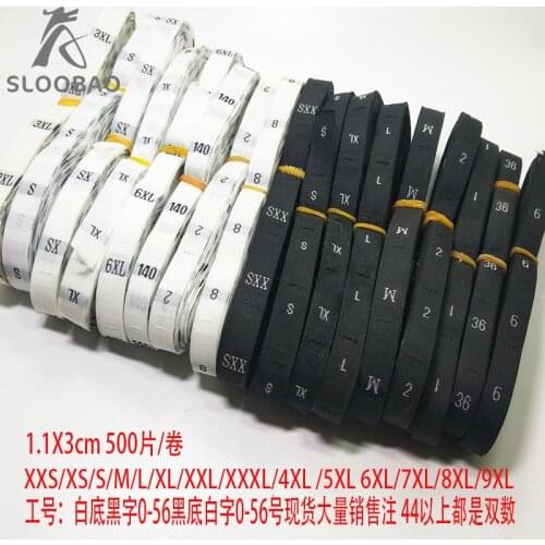 500pcs/lot woven size labels main label care label washable embroidered for garment clothes/bags/shoes/clothing tags accessory