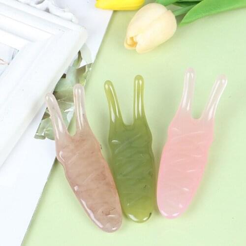 1pcs Y-shaped Natural Resin Beeswax Fork Massage Plate Nose Massage Acupuncture Face Lifting Guasha Tool