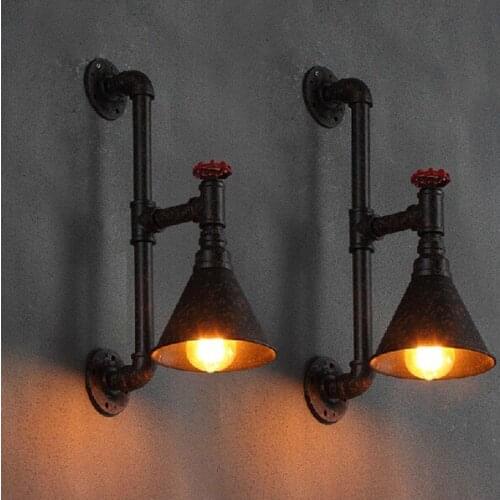 Loft Industrial Vintage Wall Lights For Home Decor RH Antique Metal Water Pipe Lamp Bedside Edison Wall Sconce Lampara Pared