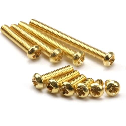 20pcs M3*4/5/6/8/10/12/16/20/25/30mm Brass Cross Recessed Pan Head PM Screws Phillips Screws