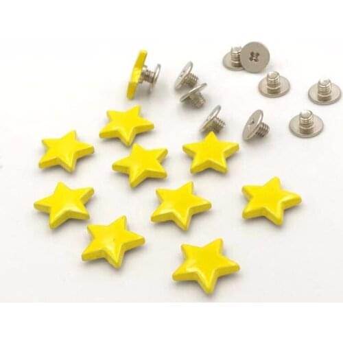 30 Pcs Colored star screw rivets Cones Metal Rivets Leather Craft DIY Spots Nailhead Punk Style Rock Clothing Sewing Decoration