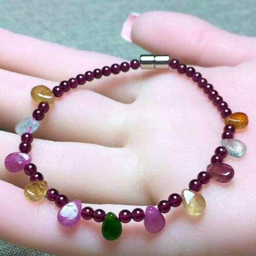 JoursNeige Natural Garnet Bracelet Tourmaline 3mm Beads Raindrop Women Bracelet Jewelry Bijoux Vintage Collares Collier