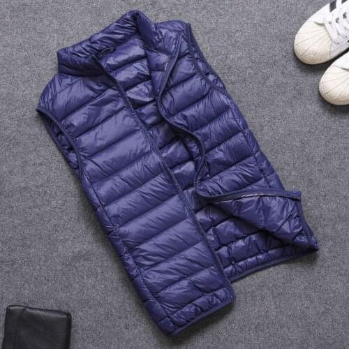 New Autumn Winter White Duck Down Vest Men Sleeveless Jacket Ultra Light Down Waistcoat Outwear Male Slim Warm Vest Coat SF1507