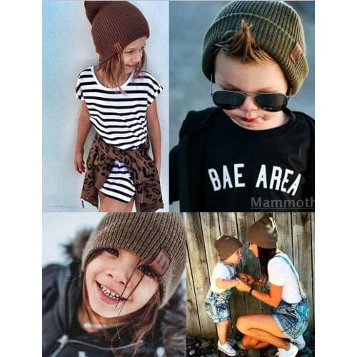 8 Colors S/L Baby Hat for Boy Warm Baby Winter Hat for Kids Beanie Knit for Girls Boys Baby Cap Newborn Hat 1PC Parent-child Hat