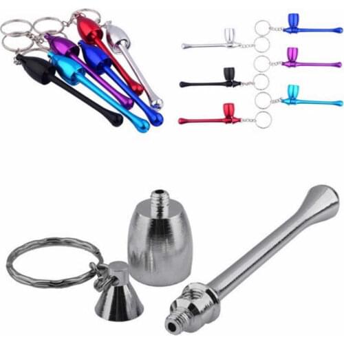 Creative Metal Pipe Portable KeyChain Mini Herb Tobacco Smoke Accesories Hookahs 1pc