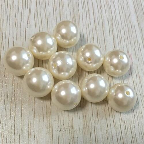 20mm 110pcs/lot Creamy white (Rice white ) chunky Acrylic ABS Pearl Beads for Chunky Necklace Jewelry making#41