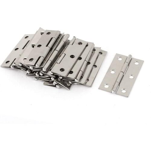 20 Pcs Silver Stainless Steel 6 Mounting Holes Butt Hinges 2.5 Inches Long Sturdy Door and Window Connection Home Decoration