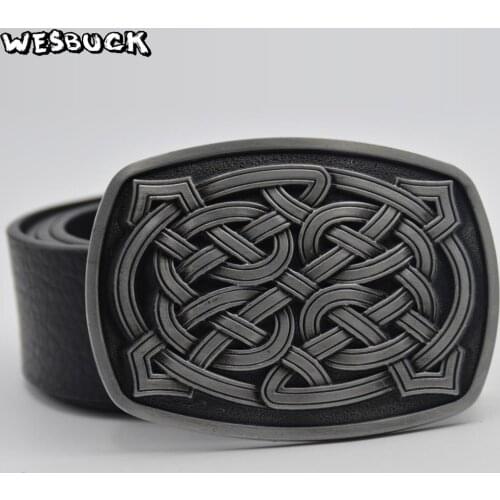 5 PCS MOQ WesBuck Brand Metal Belt Buckles Classical Vantage Buckle for Man Women Western Buckles With PU Belt Holiday gifts