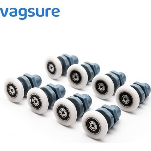 8pcs/lot 23mm/25mm/27mm Single Straight Plastic Shower Door Pulley Rollers Runners Wheels Bearing For Sliding Shower Cabin Room
