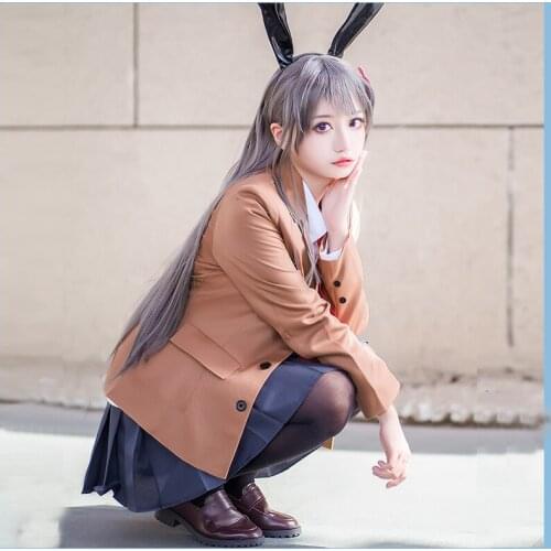 Anime Seishun Buta Yarou Series Sakurajima Mai Cosplay Costume Women Outfits Halloween Carnival Uniforms Custom Made