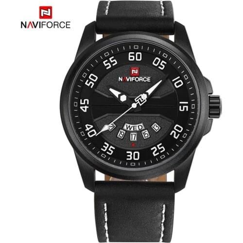 Naviforce Watches Mens Top Brand Luxury Men Sports Leather Strap Wrist Watch Quartz Date Clock Man Waterproof Relogio Masculino