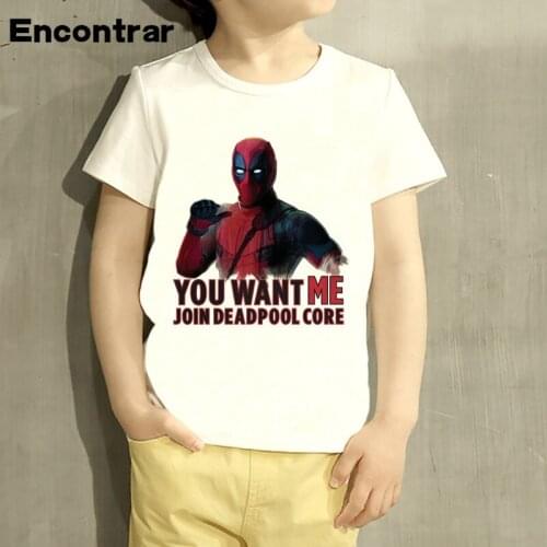 Deadpool Anime Cartoon Design Baby Boys/Girl T Shirt Kids Funny Short Sleeve Tops Children Cute T-Shirt,HKP314