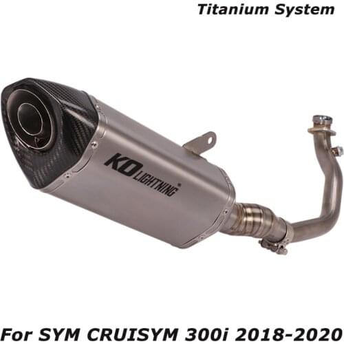 For SYM CRUISYM 300i 2018 2019 2020 Motorcycle Exhaust Muffler Tips Mid Front Link Pipe Titanium Full System