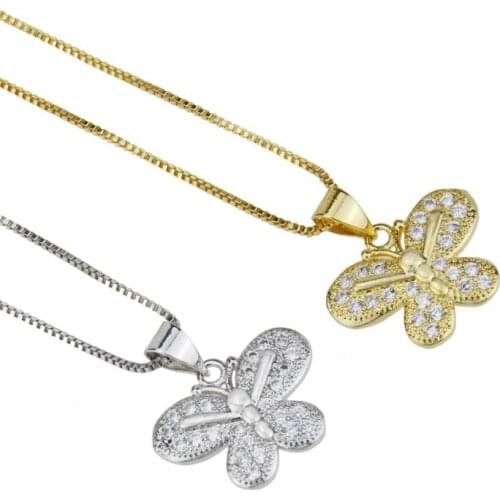 Funmode Beauty Butterfly Shape Necklace Pendant For Women Jewelry Accessories Link Chain Plumífero Mujer Wholesale FN188