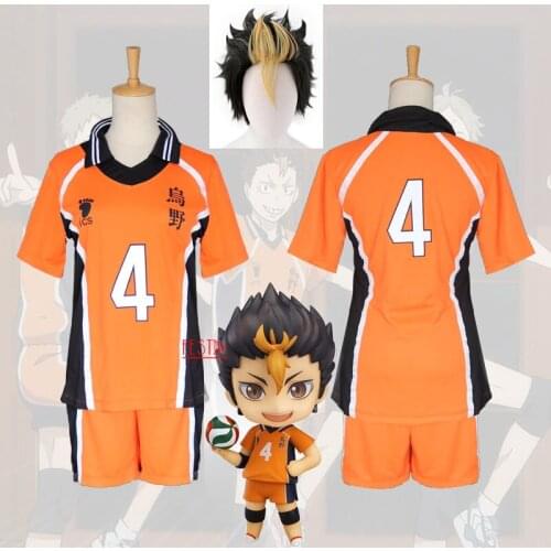 Haikyuu Karasuno High Cosplay Jersey Tobio Kageyama Hinata Shyouyou Nishinoya Yuu Sportswear Uniform Carnival Costume Wigs Man