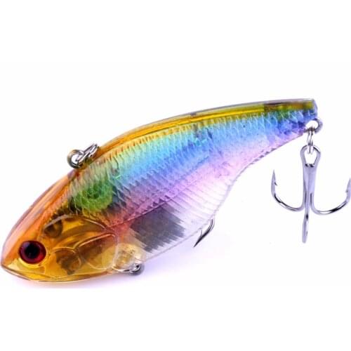 HENGJIA 1PC 7.5CM 18.6G Metal VIB Fishing Lure Hard Bait Bass Vibration Lure #6 Hook 8 Colors Fishing Tackle