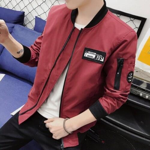 Jackets Men Spring Autumn New Fashion Mens Long Sleeve Zipper Pockets Stand High Quality Male Baseball Jacket