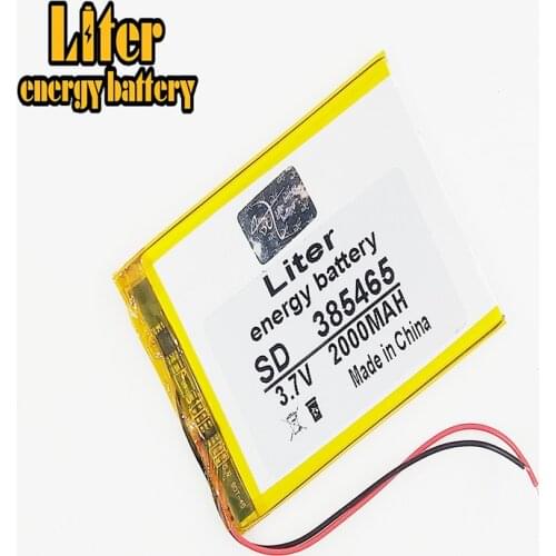 3.7V 2000mAh 385465 Lithium Polymer Li-Po li ion Rechargeable Battery cells For Mp3 MP4 MP5 GPS 7 inch