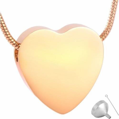 MJD8384 Plain Through Heart Urn Pendant - Memorial Ash Cremation Jewellery urns for human ashes