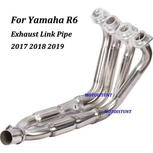 For Yamaha R6 2017 2018 2019 Stainless steel Motorcycle Escape Modified Muffler Pipe Middle Connection Link Pipe Slip on