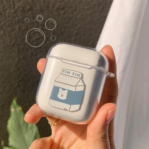 Cartoon For Airpods 2 Generation Protective Case Keychain Transparent Bluetooth Headset Case For Apple Airpods 2 1 Cover