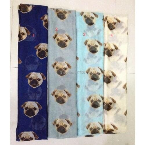 New Pug Print Dog Scarf Womens Accessories Animal Scarves Winter Autumn Big Size Scarves Mix Color, Free Shipping