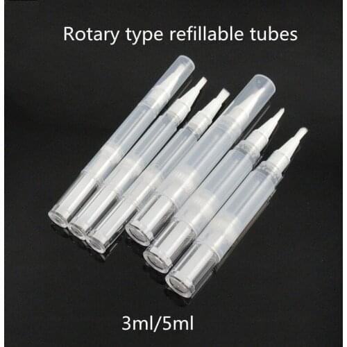 3ml/5ml Empty Twist Pen with Brush Refillable Bottle Cosmetic Container Nail Polish Tube for Balm Nail Art Paint Mascara Oils