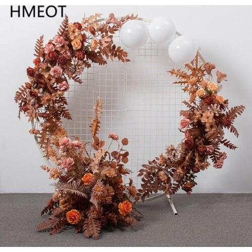 Rose Green Plants Wall Hanging Artificial Flower Row Wedding Arch Deco Flower Arrangement Ball Party Stage Layout Window Display