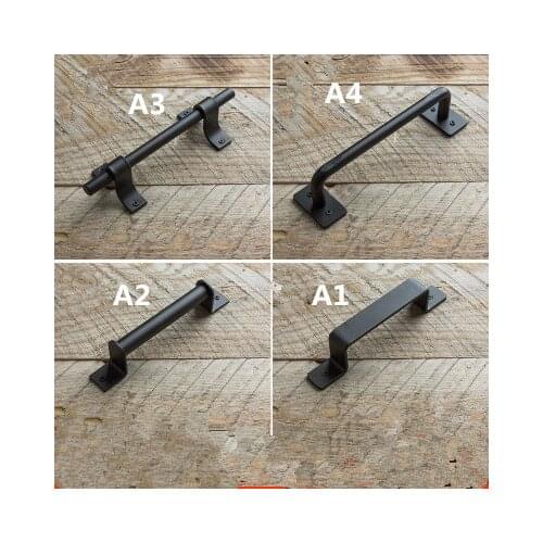 Rustic Carbon steel black interior barn sliding door handle