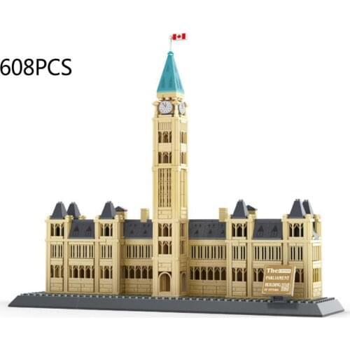 World famous city Modern architecture Parliament Hill Canada building block assembly model brick educational toy collection