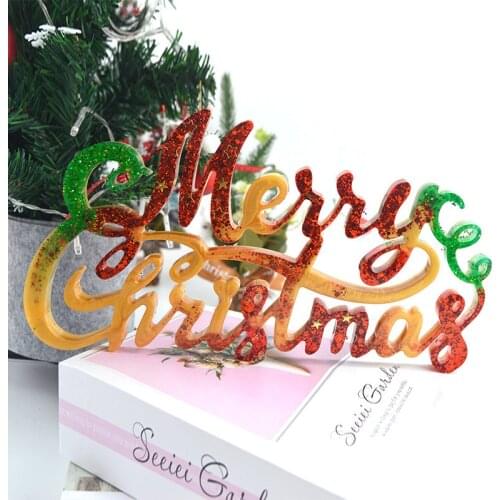 DIY Crystal Epoxy Resin Mold 3D Three-dimensional Christmas Decoration Letter Halloween Silicone Mould Jewelry Pendant Casting