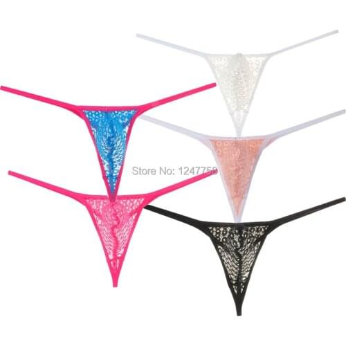 Sexy Pouch String Micro Thong G-string Thong Jocks Tanga Underpants Men Tanga See-through Lace Bikini T-Back Underwear