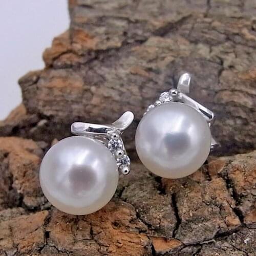 Sinya freshwater pearl s925 sterling silver stud earring 1lot=20pair for women wholesale fashion jewelry