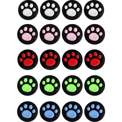4pcs Cat Paw Thumb Stick Grip Cap Silicone Handle Joystick Cover Case for PS4/PS5 Slim Pro Controller Cap Cover for XBox One X S