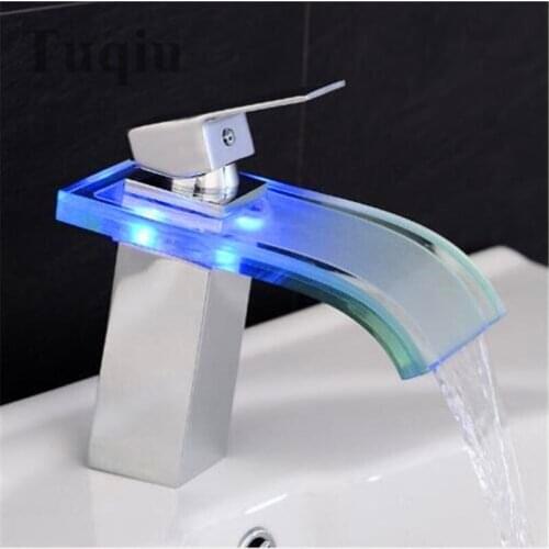 Basin Faucet LED Faucet Black Oil Brushed Single Handle Hot and Cold Brass Sink Faucet Chrome Crane Faucet