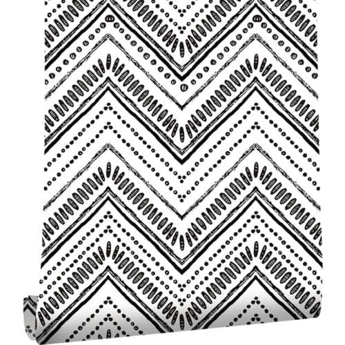 Modern Circle Oval Stripe Peel and Stick Wallpaper Black White Vinyl Self Adhesive Contact Paper For Restaurant Home Decorative