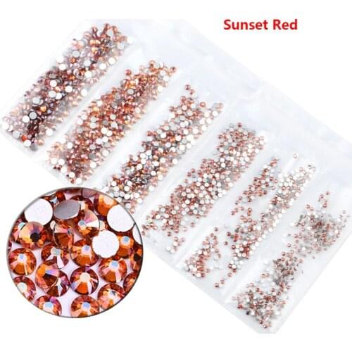 1700pcs Strass Nail Art Decorations Rhinestones Partition Mixed Size Nails Accessoires Glass Crystals Charms Rhinestone Stone