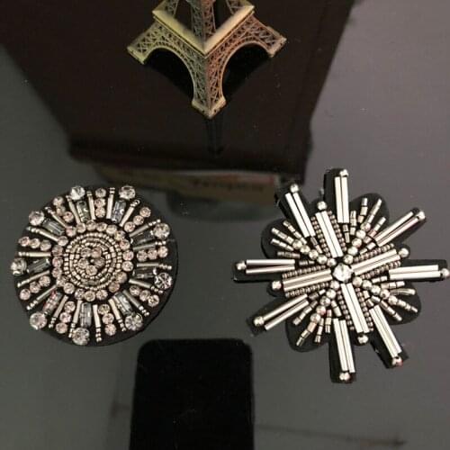 Rhinestone Sunflowers Beaded Patch for Clothing Sewing Beading Applique Clothes Shoes Bags Decoration Patch