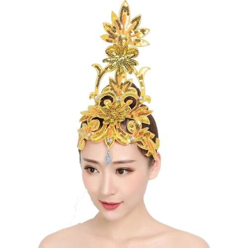 Dance Headdress Performance Kids Hair Accessories Tiara Headpiece Multi-Color Classical Head Flower