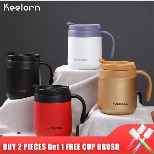 Keelorn 350ML Double wall Stainless Steel Thermos Coffee Mug Portable Car Vacuum Flasks Travel Business Thermo Cup Water Bottler
