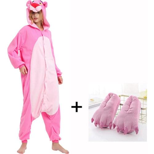 Pink Panther Kigurumi Cartoon Pajamas Women Onesies For Adult Animal One-Piece Pijamas Men Cosplay Sleepwear Costume Bodysuits