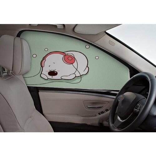 1PC Universal Magnetic Cartoon Window Sunshade Cover Happy Dog Car Front Side Window Shield Sun Shade Curtain Protector for Baby