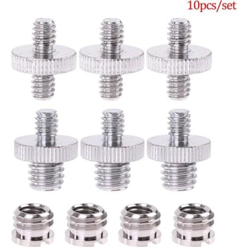 10Pcs New 1/4 inch 3/8 inch Camera Screw Adapter Converter Threaded Mount Set for Tripod Monopod Ballhead Light Stand Shoulder