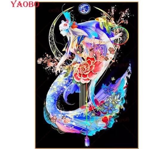 5D Diy Diamond Painting Fantasy mermaid flowers Cross Stitch full Square/round Diamond Embroidery Rhinestones pictures art